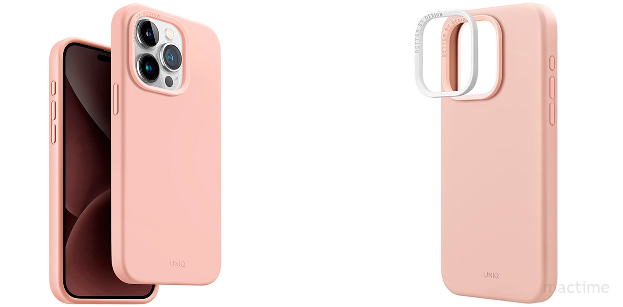 Чехол Uniq LINO розового цвета для iPhone 15 Pro
